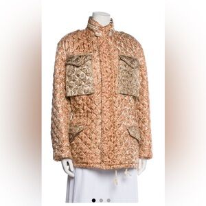 La Prestic quilted silk leopard print jacket
